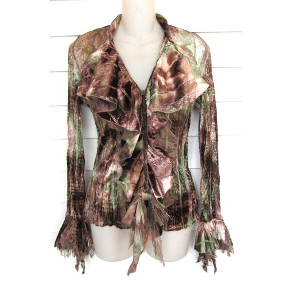 Whimsigoth Fairycore Lace & Velvet Jabot Blouse - Picture 2 of 6